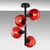 Opviq Luster Benek-15-14491, 40x40x55cm, IP20, Crno-crveni