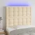 Vidaxl LED posteljno vzglavje krem 80x5x118/128 cm blago