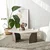 HANAH HOME Sto za dnevnu sobu Rock Travertine Walnut