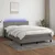 Vidaxl Box spring postelja z vzmetnico LED temno siva 140x200 cm blago