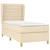 Vidaxl Box spring postelja z vzmetnico krem 80x200 cm blago
