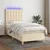 Vidaxl Box spring postelja z vzmetnico LED krem 100x200 cm blago