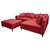 MID.YOU Ecksofa inkl. Hocker, mikrovlakna rdeča