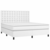 Krevet box spring s madracem LED bijeli 160x200 cm umjetna koža