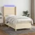 Vidaxl Box spring postelja z vzmetnico LED krem 100x200 cm blago