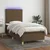 Krevet box spring s madracem LED tamnosmeđi 90x200 cm tkanina
