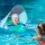 FloatyBaby, plavalni obroč za dojenčke in malčke s strešico - Roza