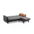 Atelier del Sofa Set Ugaona garnitura i fotelja Polya L Tamnosivi