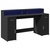 Radni stol s LED svjetlima crni 160x55x91 cm konstruirano drvo