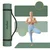 REBEL ACTIVE Strunjača prostirka za jogu, pilates i fitnes 183x61cm debljina 1cm TPE, zelena RBA-3158-2GR