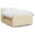 Vidaxl Box spring postelja z vzmetnico krem 160x200 cm blago