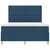 Vidaxl LED Box Spring Postelja z vzglavjem Modra 140 x 200 cm blago