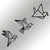 Wallity Zidna dekoracija Origami, 100x31 cm, 1.2mm, Crna