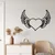 WallXpert metalni zidni ukras 5006, srce sa anđeoskim krilima, 45 x 32 cm, crni