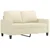 3-dijelni set sofa s jastucima krem od umjetne kože