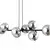 Luster na sajli ROSSI 8xE14/10W/230V crna/siva