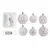 Lilium Kugle set/6  6-8 cm belo/ srebrne 50380