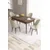 Hanah Home trpezarijski set Roz, sto na razvlačenje i 4 stolice, ploča u dekoru drveta Baroque, krem tkanina Babyface
