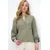 Trend Alacati Stili Ženska bluza dugih rukava Alc-X13877, V-izrez, Zelena
