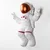 Wallity Zidna dekoracija Peace Sign Astronaut-3, 35cmx47cmx10cm, Bela