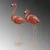 Aberto Design Set Dekorativnih figura Flamingo, Rozi