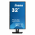 IIYAMA 32 IPS-panel, 2560x1440, 250cd/m2, 4ms, 15cm Height Adj. Stand, Speakers, DisplayPort, HDMI, DVI