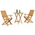 Vidaxl Zložljiv bistro set 3 szt. Rjava Masiven les akacije