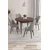 Hanah Home trpezarijski set Kea, sto i 4 stolice, ploča u dekoru drveta Baroque, siva tkanina Babyface