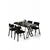Hanah Home Trpezarijski set, 5 komada, Crni