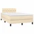 vidaXL Box spring postelja z vzmetnico LED krem 120x200 cm blago