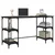 Radni stol crni 140 x 50 x 75 cm metal i konstruirano drvo