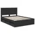 Vidaxl Konstrukcija postelje Črna 135 x 190 cm Masivno borovo les