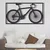 WallXpert metalni zidni ukras 5396, bicikl u ramu, 75 x 42 cm, crni