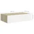 Zidne police s ladicom 2 kom hrast i bijele 40x23,5x10 cm MDF