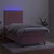 Vidaxl Box spring postelja z vzmetnico LED roza 90x190 cm žamet