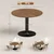 HOMCOM HOMCOM jedilna miza MDF, jeklo 110D x 110Š x 78V cm rjava, (5000242593)