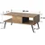 Hanah Home Klub sto Bukle 90x40x50cm Bež-Crni