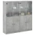 Regal za knjige s vratima boja betona 136x37x142 cm drveni