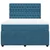 Vidaxl Box spring postelja z vzmetnico temno modra 140x200 cm žamet