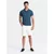 OMBRE Moška enobarvna pletena polo majica BASIC temno modra MDN126164 S