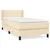 Vidaxl Box spring postelja z vzmetnico krem 140x190 cm blago