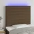 Vidaxl LED posteljno vzglavje temno rjavo 90x5x118/128 cm blago