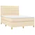 Vidaxl Box spring postelja z vzmetnico krem 140x200 cm blago