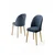 Hanah Home Set stolica Mara, 44x90x42 cm, 2 komada, Zlatno-plave boje
