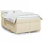 Vidaxl Box spring postelja z vzmetnico krem 140x190 cm blago