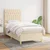 Vidaxl Box spring postelja z vzmetnico krem 100x200 cm blago