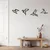 WallXpert set metalnih zidnih ukrasa 5218, četiri geometrijske origami ptice, 4 dela, crni