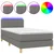 Vidaxl Box spring postelja z vzmetnico LED temno siva 100x200 cm blago