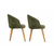 HANAH HOME Set 2 stolice Bentley Green Light Oak