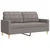 4-dijelni set sofa s tabureom i jastucima smeđesivi tkanina